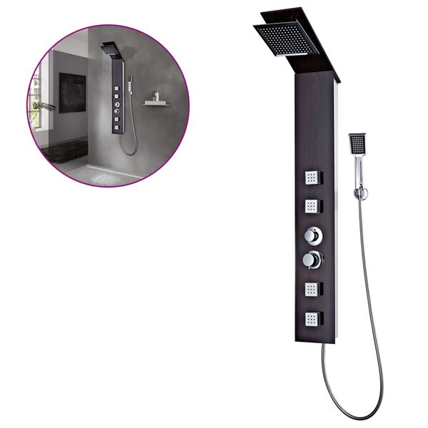 vidaXL シャワーパネルシステム ガラス製 ブラウン