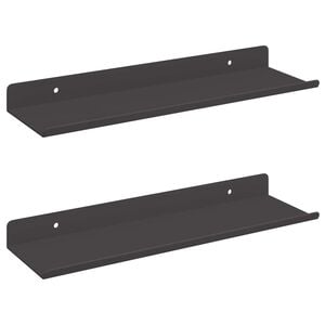 vidaXL フローティング棚 壁面取付型 2 pcs ブラック 30 x 9 x 2.5 cm スチール