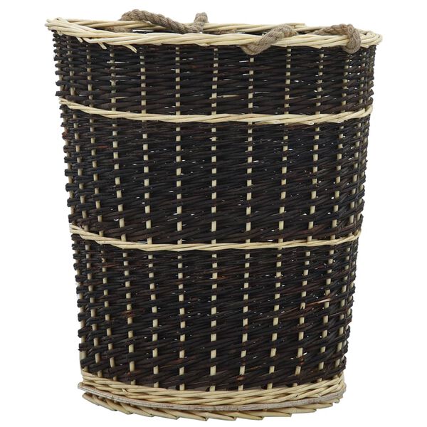 vidaXL 薪用背負いかご ベルト付き 50x44x58cm ナチュラルウィロー(柳)