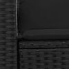 vidaXL ガーデンソファ クッション付き 2人掛け ブラック ポリラタン