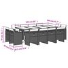 vidaXL ガーデンダイニング13点セット クッション付き グレー ポリラタン製