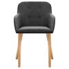 vidaXL ダイニングチェア 2点 ダークグレー 布＆オーク無垢材