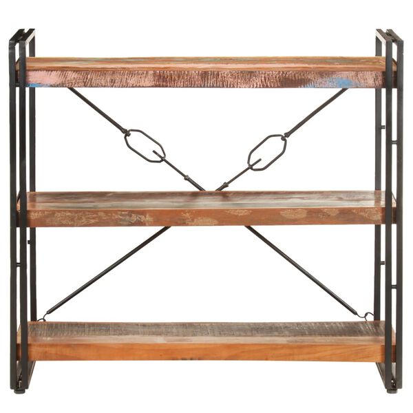 vidaXL 3段書棚 90x30x80cm 再生無垢材