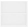 vidaXL 2段 ブックキャビネット ホワイト 80x30x76.5 cm エンジニアリングウッド