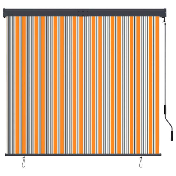 vidaXL 屋外用ローラーブラインド 160x250cm イエロー＆ブルー