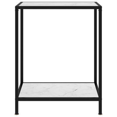 vidaXL コンソールテーブル ホワイト 60x35x75cm 強化ガラス製
