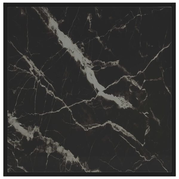 vidaXL コーヒーテーブル ブラック 80x80x35cm 強化ガラス製