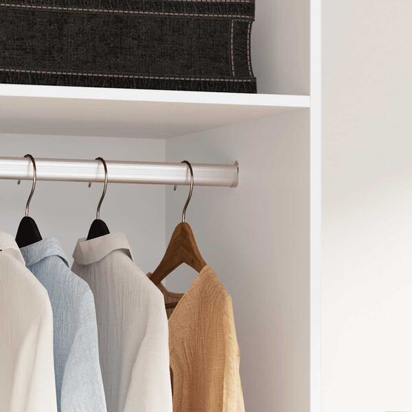 vidaXL ワードローブ ホワイト 50x50x200cm エンジニアリングウッド