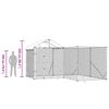 vidaXL 屋外犬小屋 屋根付き シルバー 4x4x2.5 m 亜鉛メッキ鋼製