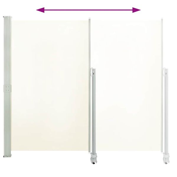 vidaXL パティオ用 引き込み式サイドオーニング 160x300cm クリーム