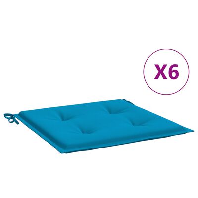 vidaXL ガーデンチェアクッション 6点 ブルー 50x50x3cm オックスフォードファブリック