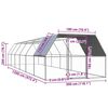 vidaXL 鶏小屋 3x12x2m 亜鉛メッキ鋼製