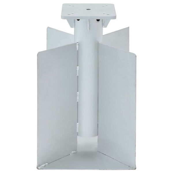 vidaXL 埋め込み式パラソルベース シルバー 27.5x27.5x45cm スチール製