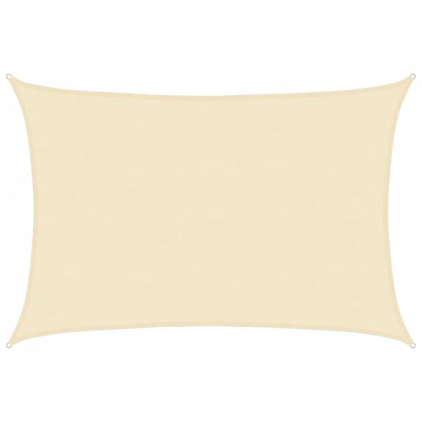 vidaXL サンシェードセイル 160g/m² クリーム 5x6m 高密度ポリエチレン