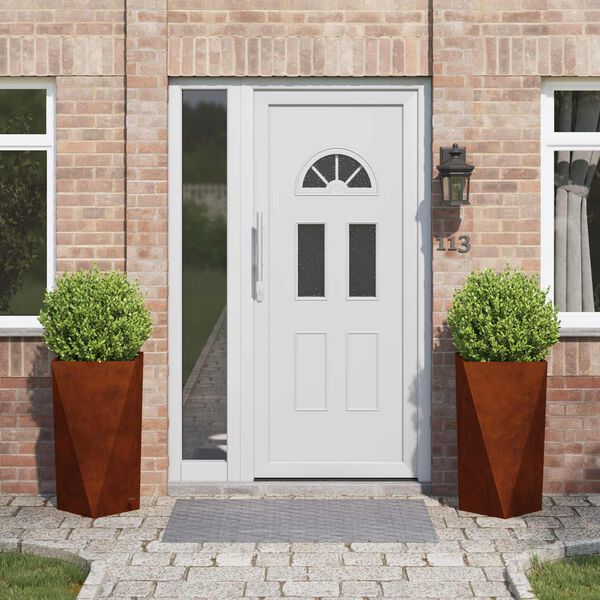 vidaXL プランター 2 pcs 錆 40 x 40 x 75 cm 耐候性スチール