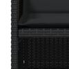 vidaXL ガーデンチェア クッション付き 4点 ブラック ポリラタン製