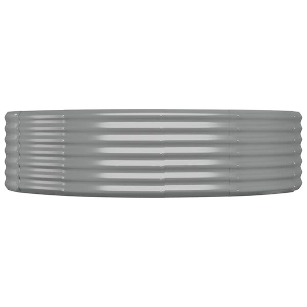 vidaXL ガーデンプランター 亜鉛メッキスチール 214x140x36 cm グレー