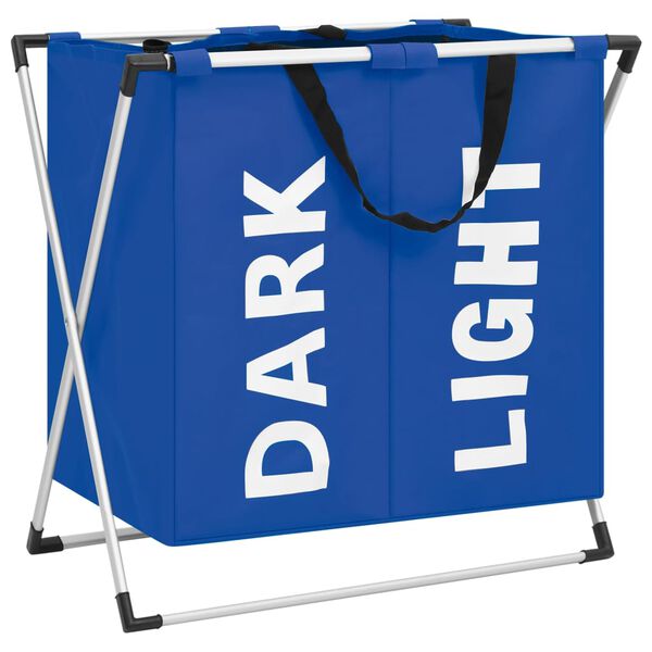 vidaXL 2列ランドリーソーター ブルー
