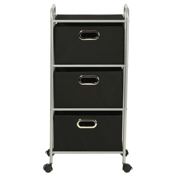 vidaXL シェルフユニット 収納ボックス3点付き スチール＆不織布