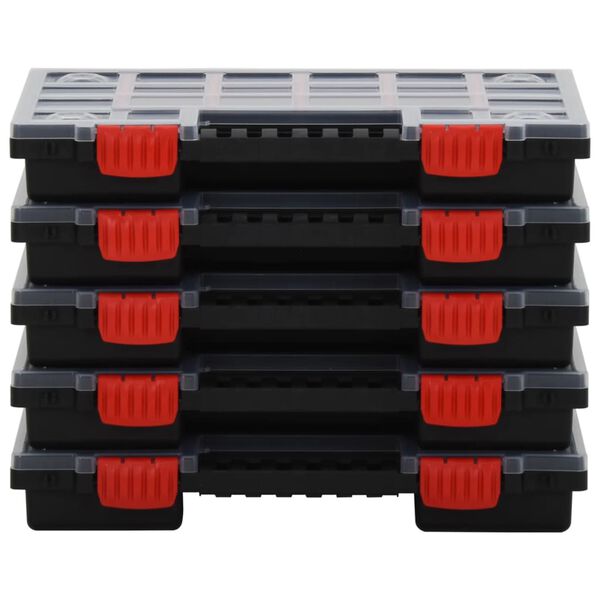 vidaXL アソートボックス 5個入り 34.5x25x5 cm ポリプロピレン