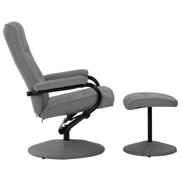 vidaXL リクライニングチェア フットレスト付き ライトグレー 布製