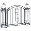 vidaXL オーナメント付き ガーデンゲート 錬鉄 122x20.5x100 cm