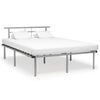 vidaXL マットレスなしのベッドフレーム グレー 金属製 140x200cm