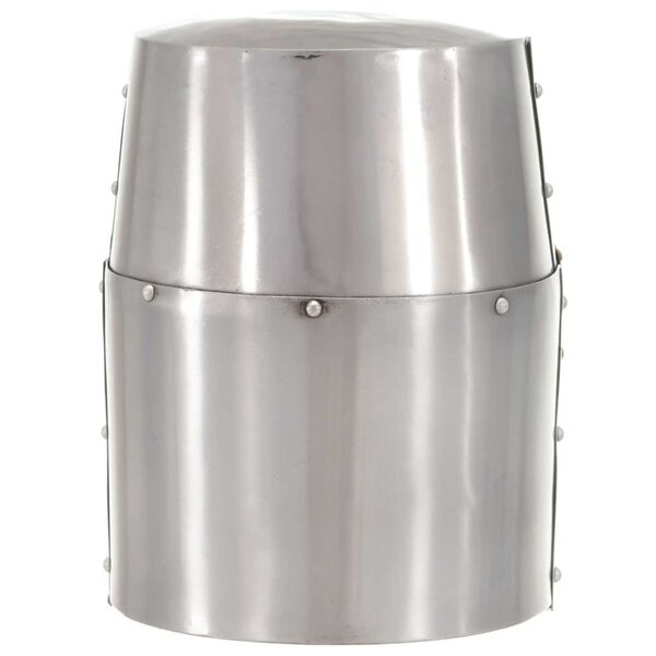 vidaXL 中世の十字軍戦士用 ヘルメット アンティークレプリカ ライブRPG用 (LARP) シルバー スチール製