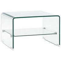 vidaXL コーヒーテーブル 透明 50x45x33cm 強化ガラス製