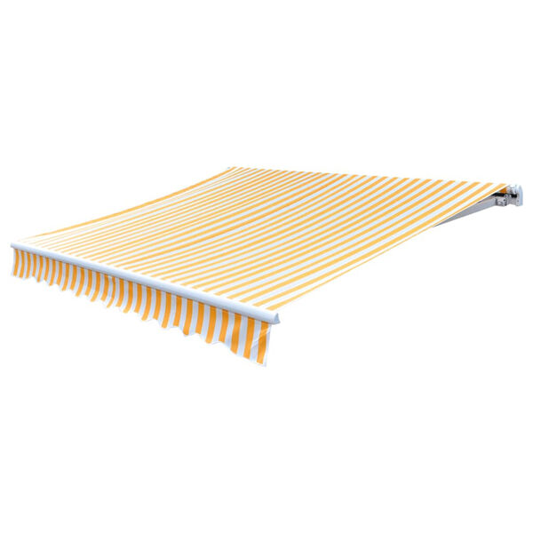 vidaXL 日よけスクリーン 3x2.5m (フレームなし) キャンバス製 サンフラワーイエロー＆ホワイト