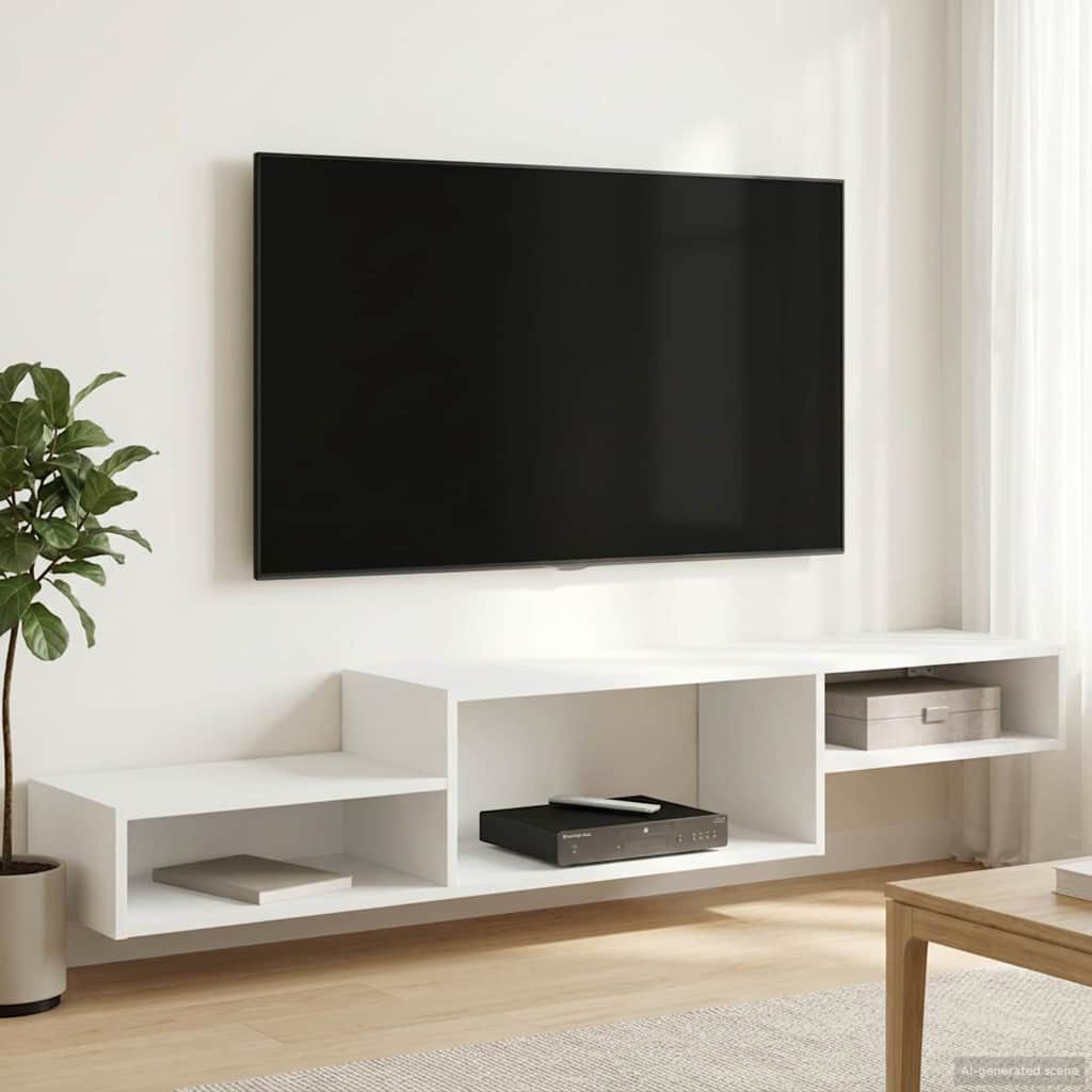 vidaXL 壁掛けテレビキャビネット 壁掛け ホワイト 150 x 28 x 26 cm