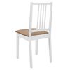 vidaXL ダイニングチェア クッション付き 2点 ホワイト 無垢材