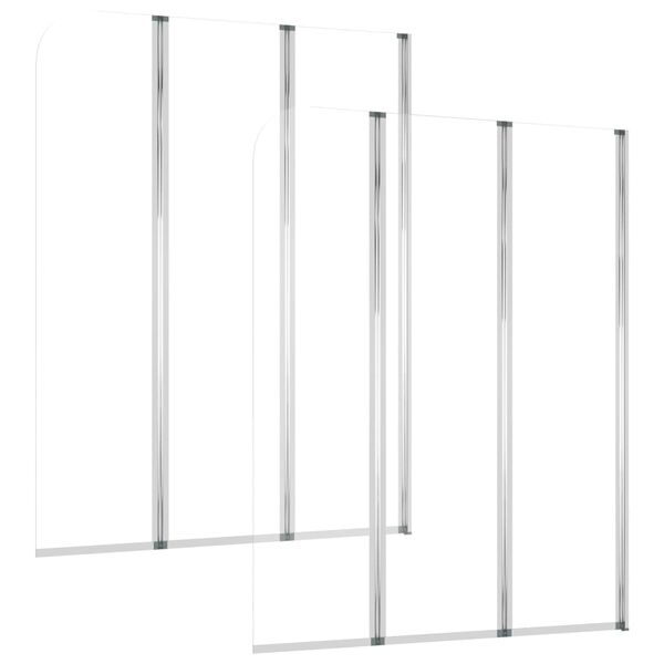 vidaXL 浴室パネル 2枚 104x130cm 強化ガラス 透明