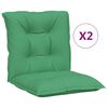 vidaXL ガーデン　ローバックチェアクッション 2点 グリーン 100x50x7cm ファブリック