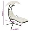 vidaXL ガーデンスイングチェア クリーム＆グレー 190x90x200 cm 布製