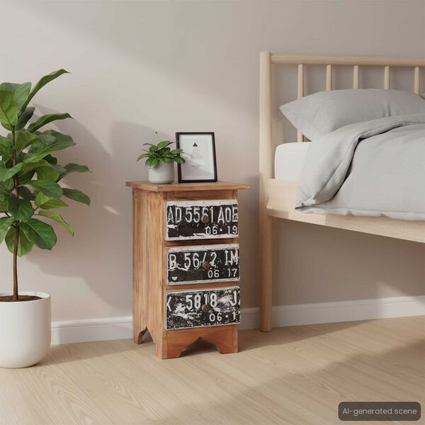 vidaXL ベッドサイドキャビネット 30x30x51cm マホガニー無垢材