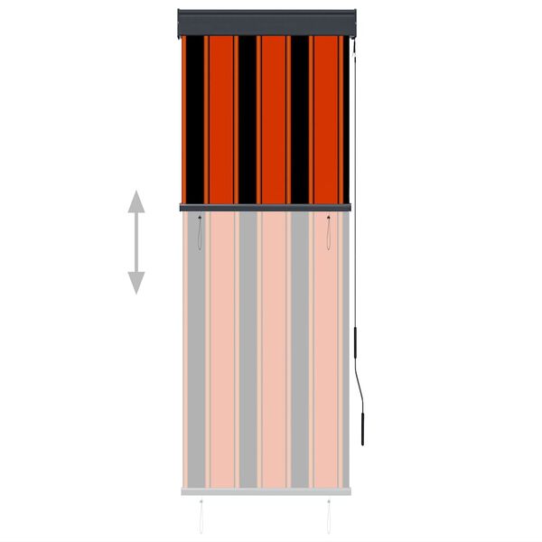 vidaXL 屋外用ローラーブラインド 60x250cm オレンジ＆ブラウン