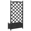 vidaXL プランター トレリス付き ブラック モミ無垢材