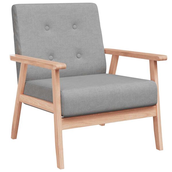 vidaXL アームチェア ライトグレー 布製
