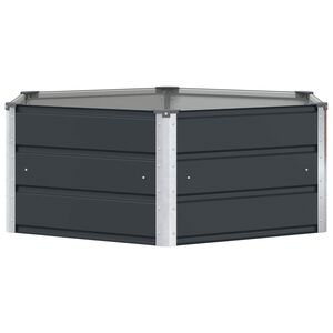 vidaXL プランター アンスラサイト 129 x 129 x 45 cm スチール