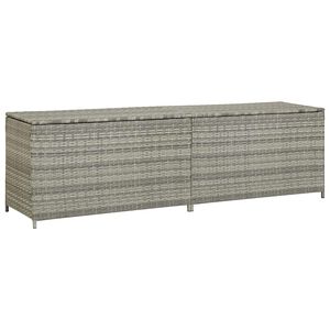 vidaXL ガーデン収納ボックス ポリラタン製 200x50x60 cm グレー