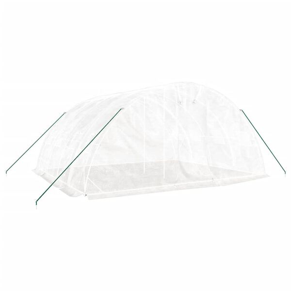 vidaXL スチールフレーム温室（白）20㎡ 5x4x2.3m