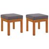 vidaXL ガーデンスツール クッション付き 2個セット 40x40x34cm 無垢材アカシア