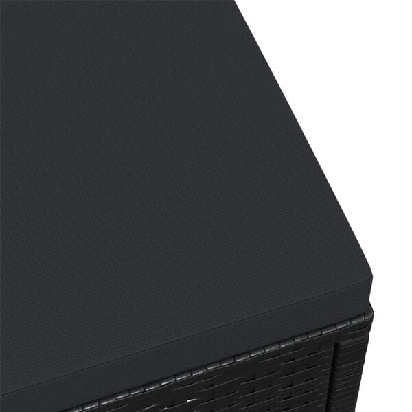 vidaXL ガーデンフットスツール クッション付き ブラック ポリラタン製