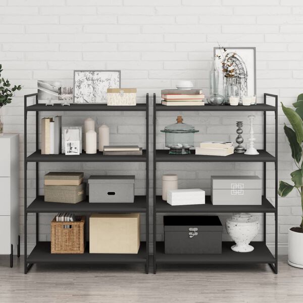 vidaXL 本棚ボード 8点 グレー 80x50x1.5cm エンジニアリングウッド