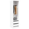 vidaXL 引き出し付き洋服ダンス ホワイト 50x50x200cm パーティクルボード