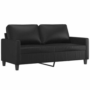 vidaXL 2人掛けソファ ブラック 140cm 合成皮革製