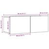 vidaXL 2ピース 壁掛けテレビキャビネットセット アーティシャンオーク 80x30x30 cm