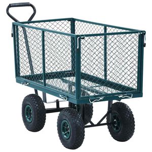 vidaXL ガーデンハンドトローリー 手押し車 グリーン 350kg