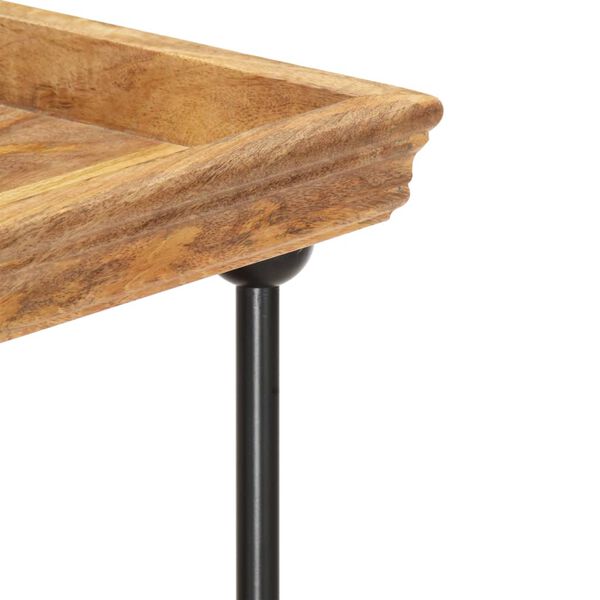 vidaXL 2段 本棚 110x35x75cm 無垢のマンゴーウッド＆スチール